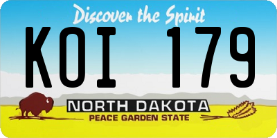 ND license plate KOI179