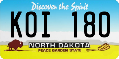 ND license plate KOI180