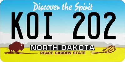 ND license plate KOI202