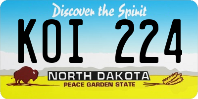 ND license plate KOI224