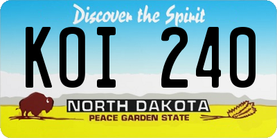 ND license plate KOI240