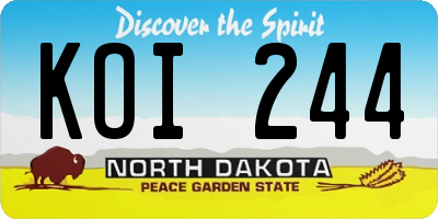 ND license plate KOI244