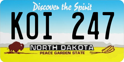 ND license plate KOI247