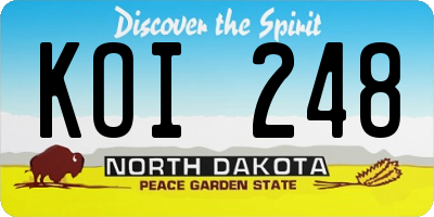 ND license plate KOI248