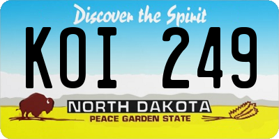 ND license plate KOI249