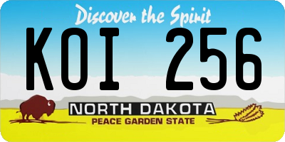 ND license plate KOI256