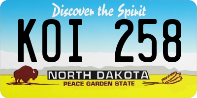 ND license plate KOI258