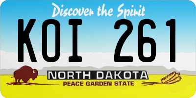 ND license plate KOI261