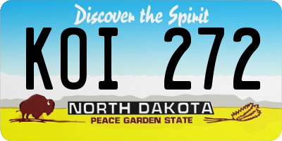 ND license plate KOI272