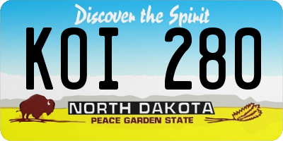 ND license plate KOI280