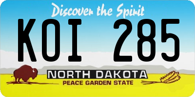 ND license plate KOI285