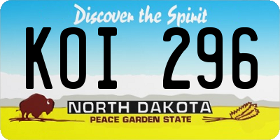 ND license plate KOI296