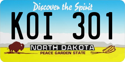 ND license plate KOI301