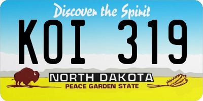 ND license plate KOI319