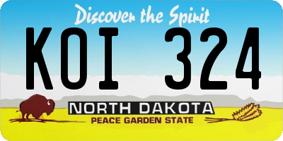 ND license plate KOI324