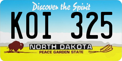ND license plate KOI325