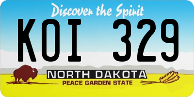 ND license plate KOI329
