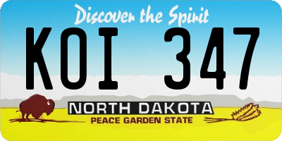 ND license plate KOI347