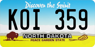 ND license plate KOI359