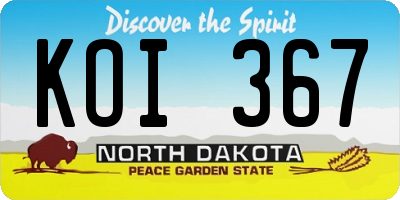 ND license plate KOI367