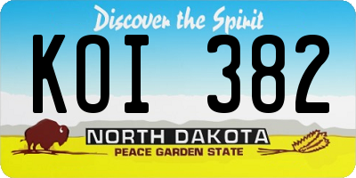 ND license plate KOI382