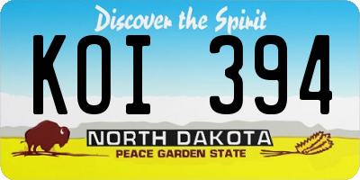 ND license plate KOI394