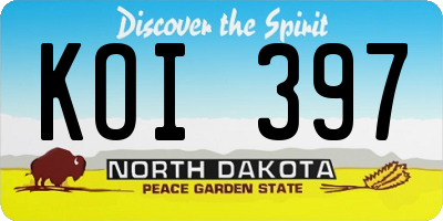 ND license plate KOI397