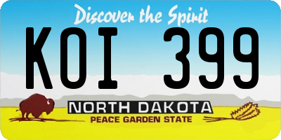 ND license plate KOI399