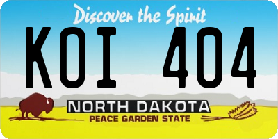 ND license plate KOI404