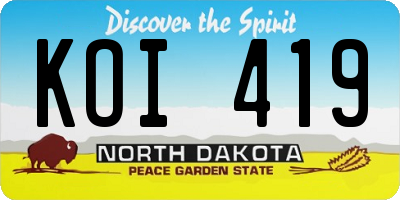 ND license plate KOI419