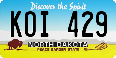 ND license plate KOI429