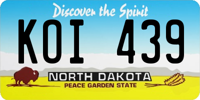 ND license plate KOI439
