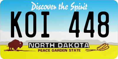 ND license plate KOI448