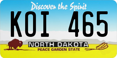 ND license plate KOI465
