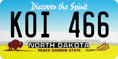 ND license plate KOI466