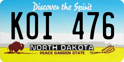ND license plate KOI476