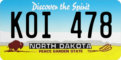 ND license plate KOI478