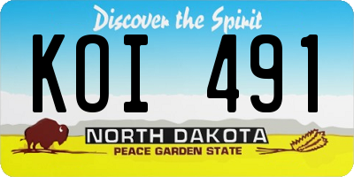 ND license plate KOI491