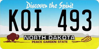 ND license plate KOI493