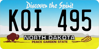 ND license plate KOI495