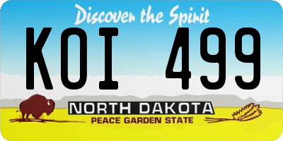 ND license plate KOI499