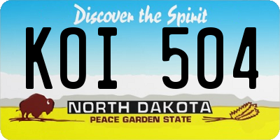 ND license plate KOI504