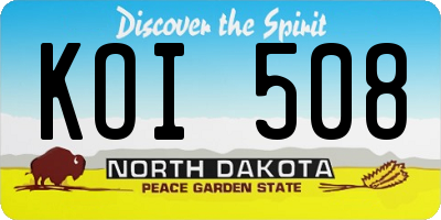 ND license plate KOI508