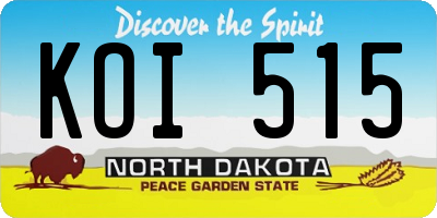 ND license plate KOI515