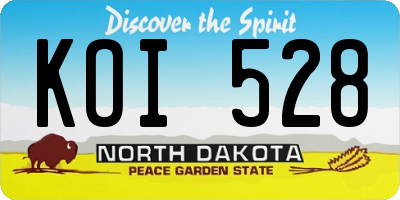 ND license plate KOI528