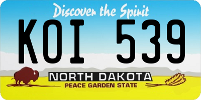 ND license plate KOI539