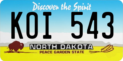 ND license plate KOI543