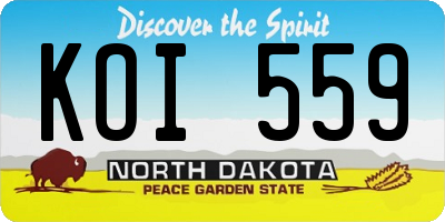 ND license plate KOI559