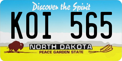 ND license plate KOI565