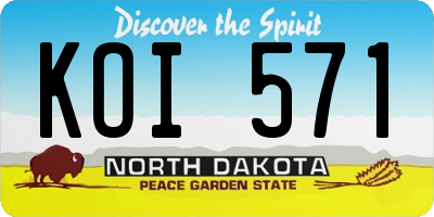 ND license plate KOI571